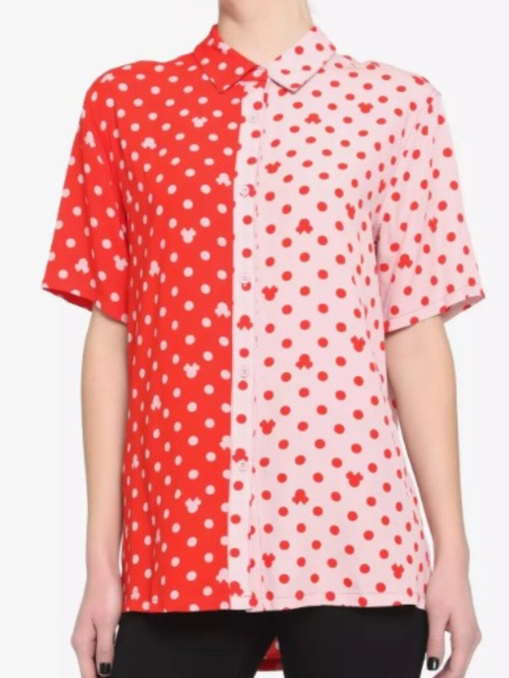 NWT Disney Minnie Mouse Polka Button-Up Shirt
